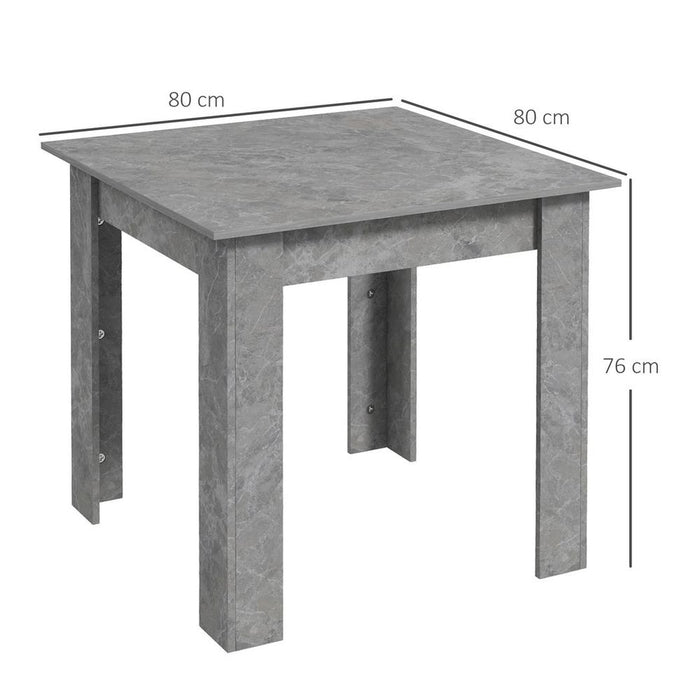 HOMCOM Square Dining Table: Faux Cement Effect in Living Room, Dining Room