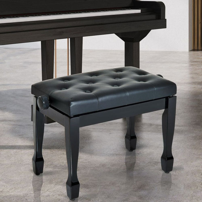 Premium Adjustable Piano Bench - Padded Seat, Solid Wood Legs & Sleek Design