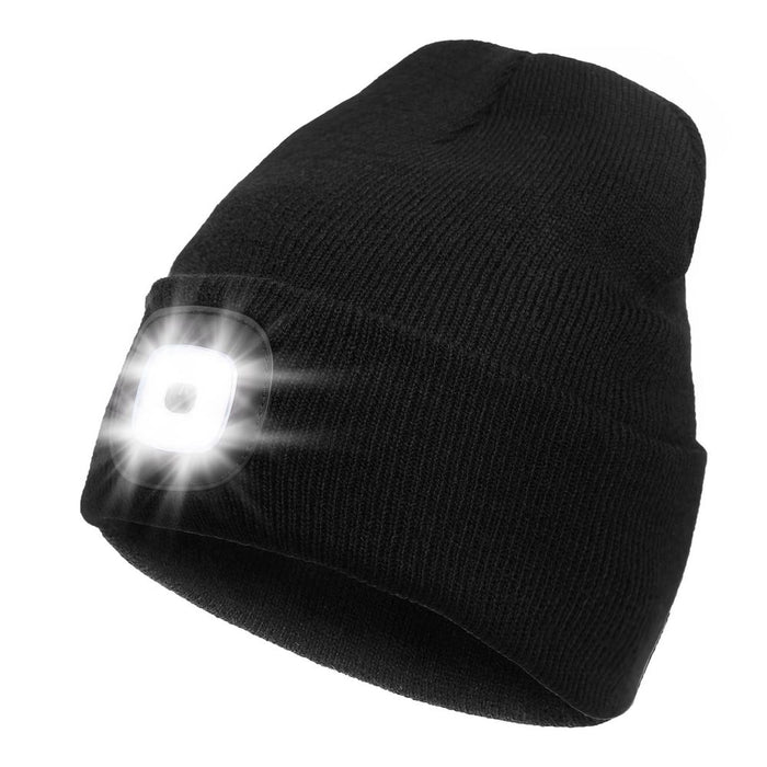 Ultra-Bright LED Headlamp Beanie Hat - Perfect for Outdoor Sports, Camping, and Hunting