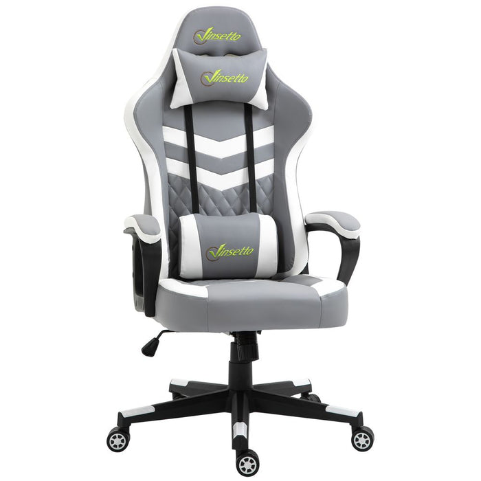 Revolutionary Racing Gaming Chair: Lumbar Support, Headrest, Grey White - Buy with Confidence!