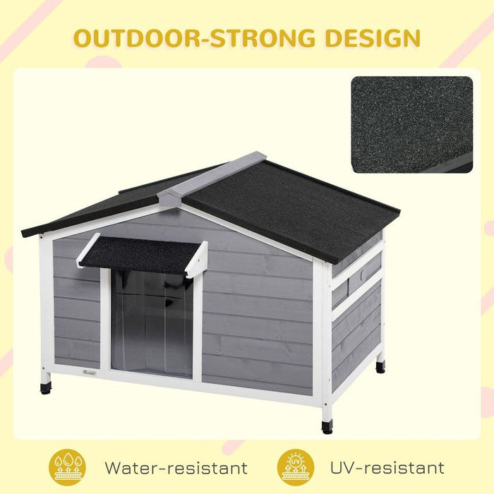 Premium Outdoor Wooden Dog Kennel 109x79x72cm, Top Quality & Easy Assembly, Ideal for Medium Breed Dogs Like Border Collies & Bulldogs