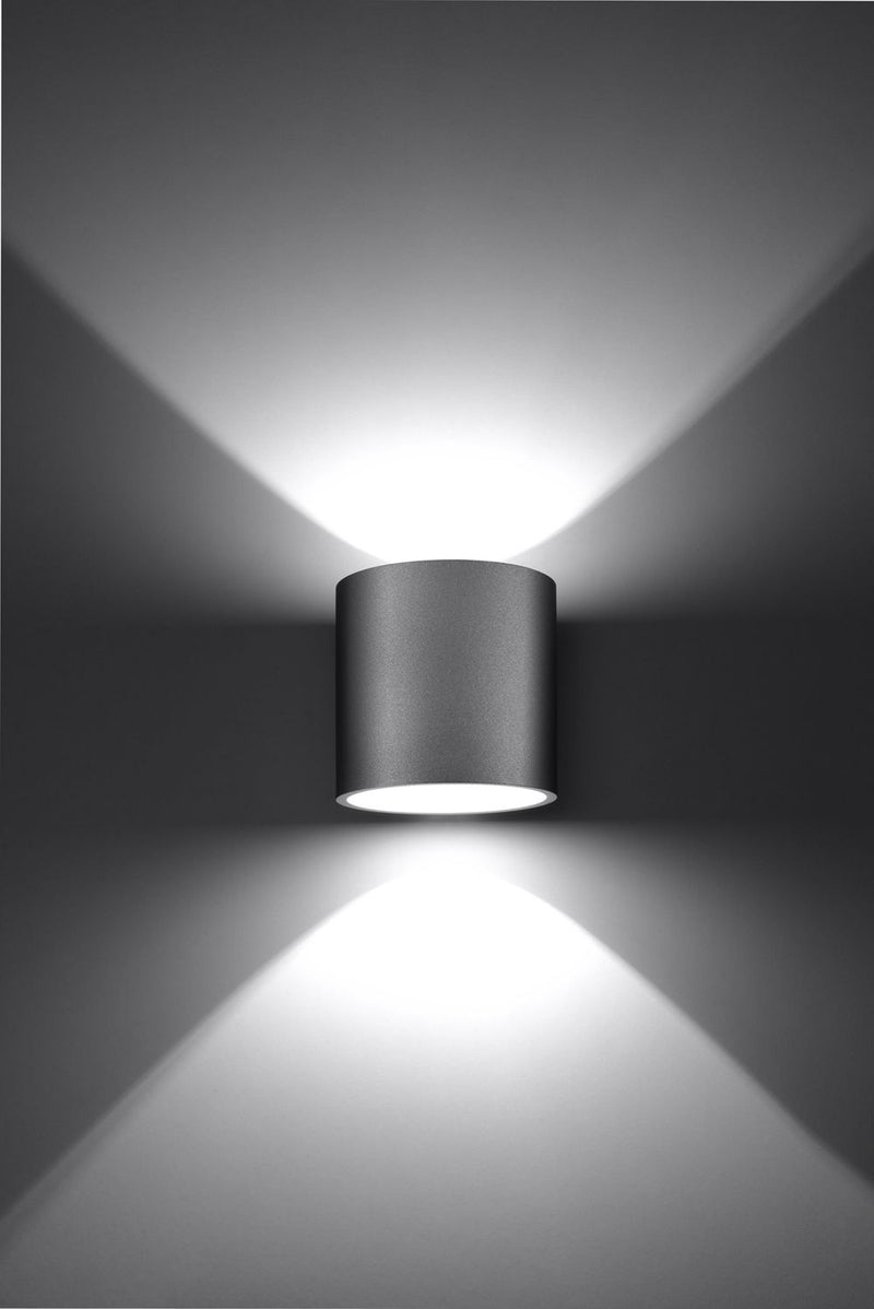 ORBIS 1 Grey Round Wall Lamp - Modern Loft Design, LED G9