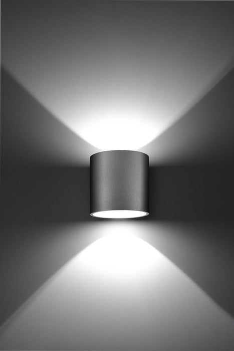 ORBIS 1 Grey Round Wall Lamp - Modern Loft Design, LED G9