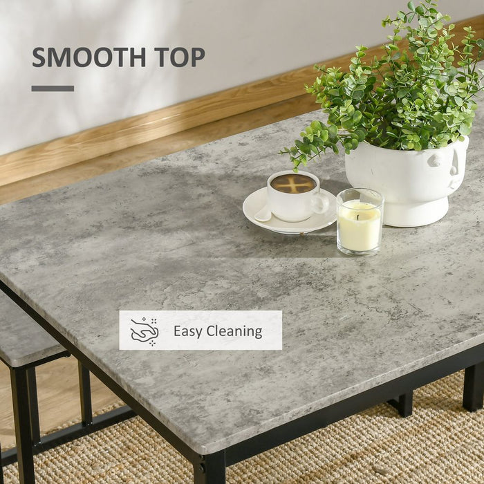 Minimalistic 4-Person Dining Set, Concrete Grey, Strong & Sleek