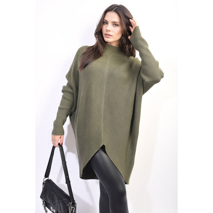 Turtle Neck Longline Knitted Jumper - Cozy & Chic Winter Essential