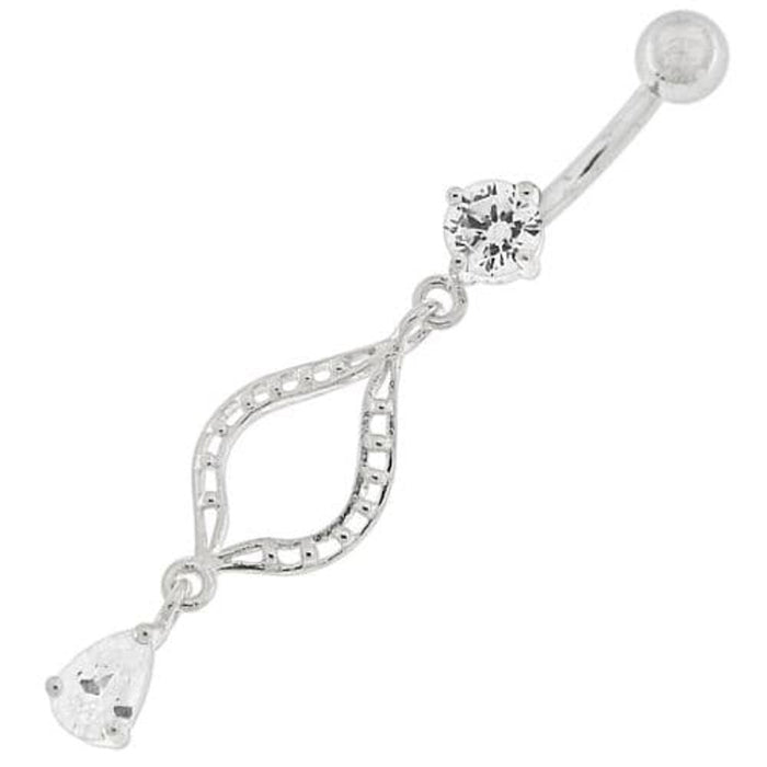 Ellipes Shape Dangling Belly Button Ring