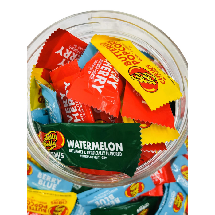 Jelly Belly Chew Jar: Fruit Flavour Taffy Chews - Imported from USA - 4 Delicious Flavours - Perfect Gift!