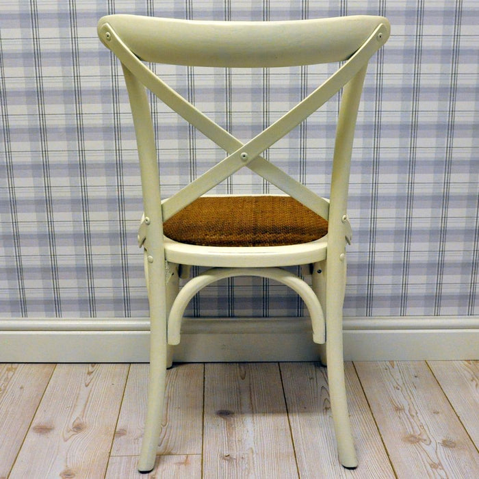 ELEGANT WHITE CROSS-BACK CHAIR