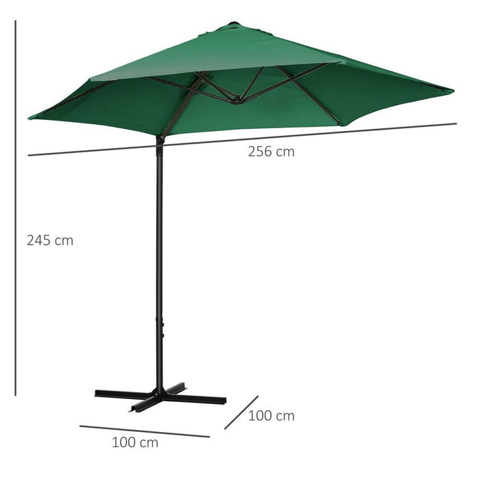 High-Quality 2.5M Cantilever Parasol 360° Rotation, Green