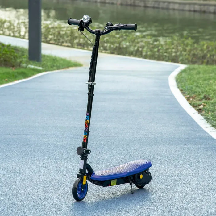 Folding Electric Scooter E-Scooter w/ LED Headlight - Ages 7-14 - Blue