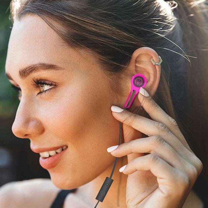 iFrogz Noise-Isolating Earbuds, Pink - Powerful Sound, Tangle-Free Cable, Comfortable Fit