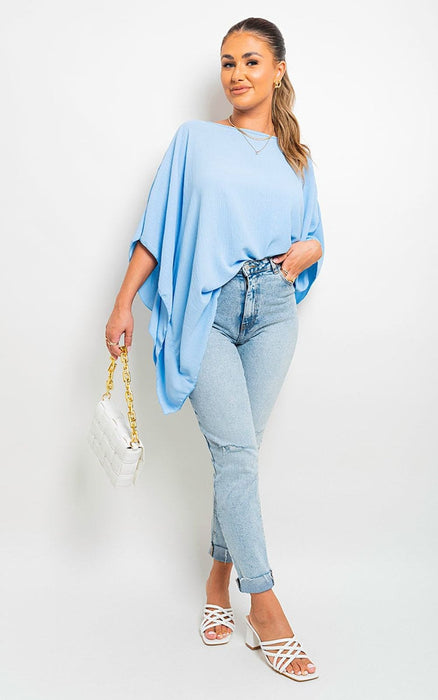 Effortlessly Chic Oversized Batwing Casual Tops