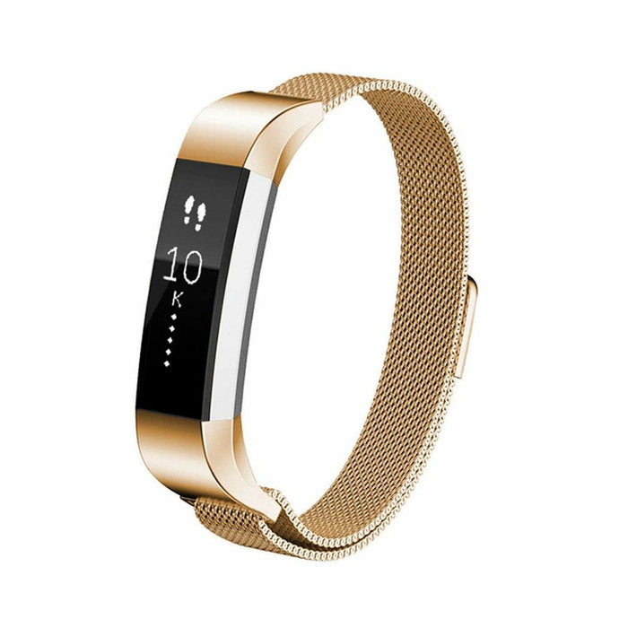 Aquarius Milanese Replacement Strap Band for Fitbit Alta - Gold. Stylish, durable, and compatible with Fitbit Alta smartwatches.