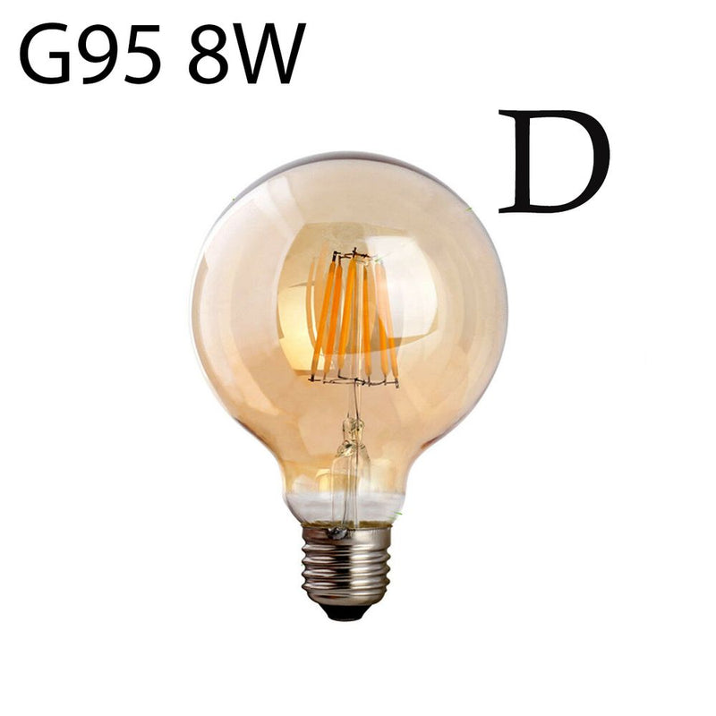 Vintage LED Filament Bulb - Retro Amber - 6 Pack - 8W - E27 Base - Energy Saving - Long Lasting
