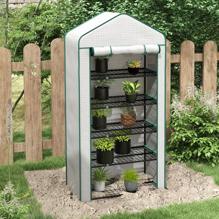 Premium Outsunny 5-Tier Mini Greenhouse: Widened Design, 193H x 90W x 49Dcm, White - Top Quality