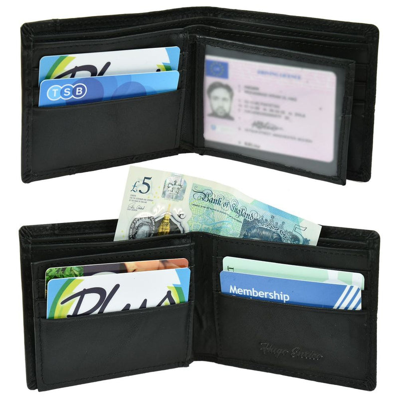 Hugo Enrico Wallet Double Front Stich - Black Design 15