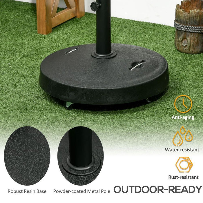 Premium Outsunny 23.5kg Resin Garden Parasol Base for 38mm-48mm Poles - Easy Mobility