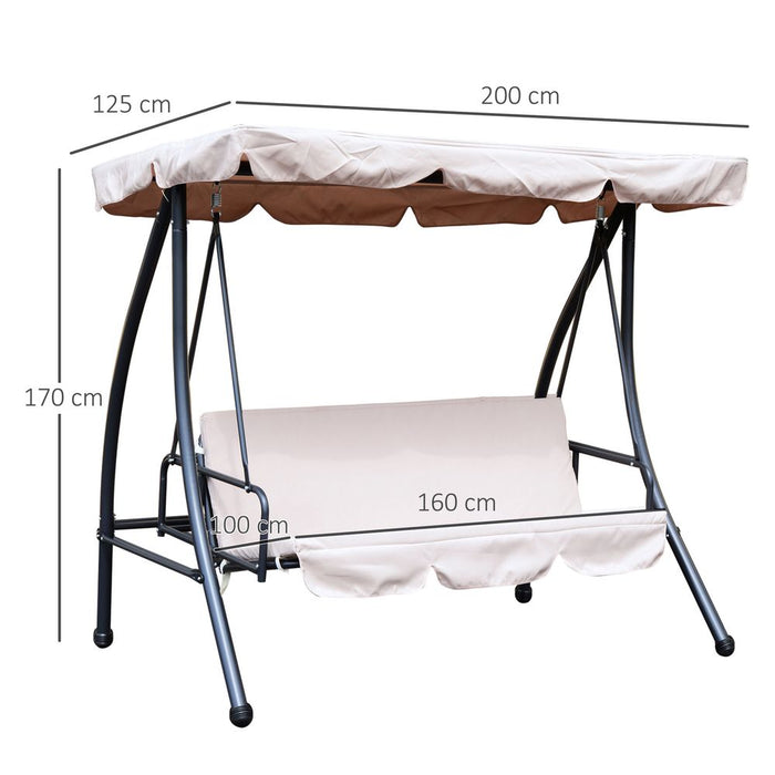 Convertible 3 Seater Patio Swing Chair with Canopy - Relax in Style