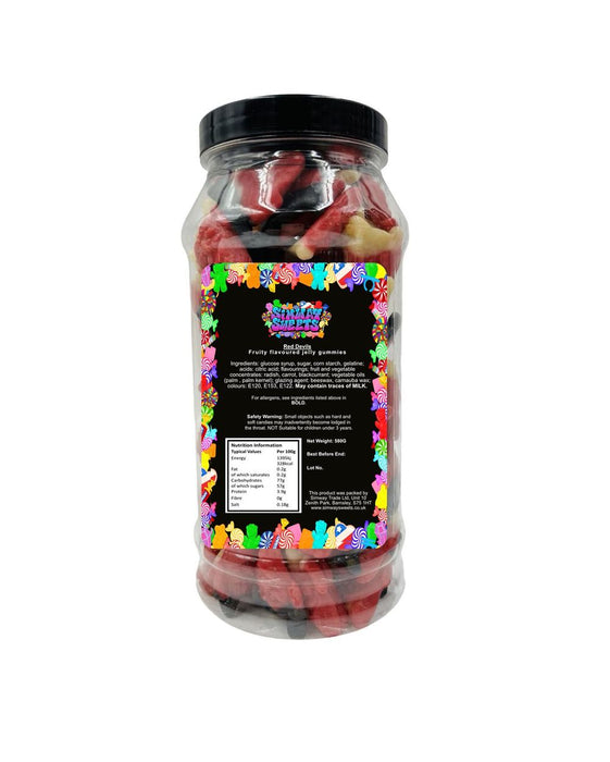 Delicious Red Devils Gummy Jelly Sweets in Gift Jar