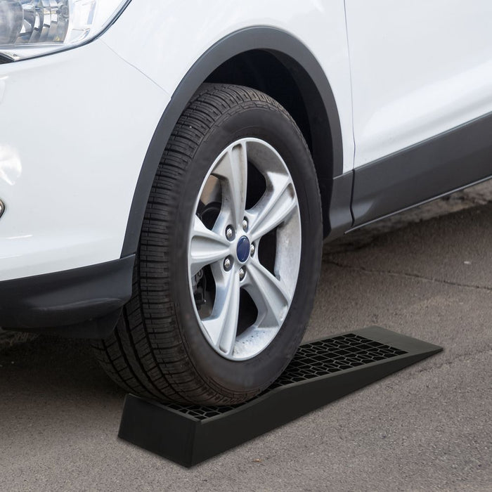 Thick Plastic Curb Ramps - Anti-Slip Surface - HOMCOM