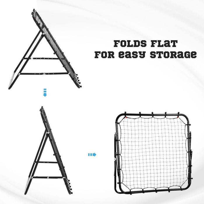 HOMCOM Rebounder Net Goal for Kids Adults Baseball Football Training Black