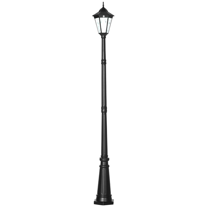 Outdoor LED Solar Lamp Post Light | 2.4m Garden Path Lighting | Antique Style & Energy Efficient