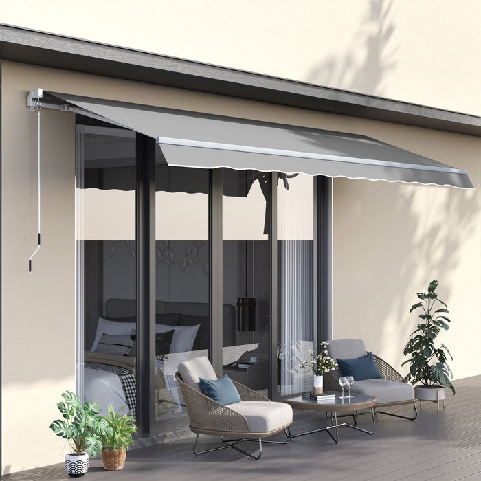 Premium UV-Block Awning Canopy: 3x2m Outdoor Shelter, Crank Handle, Aluminium Frame