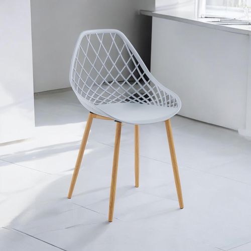GREY  PLASTIC CHAIR METAL LEGS