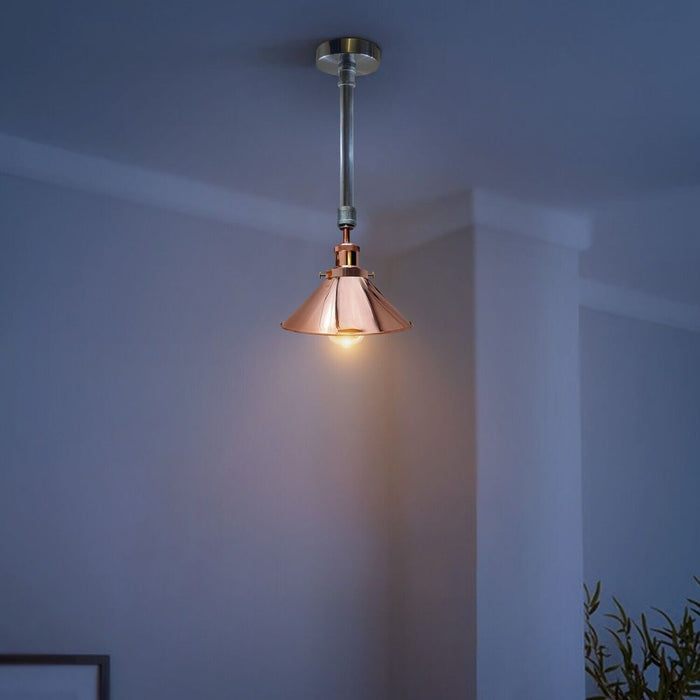 Industrial Retro Pendant Light Shade Suspended Ceiling Pipe Lights Metal Lamp UK