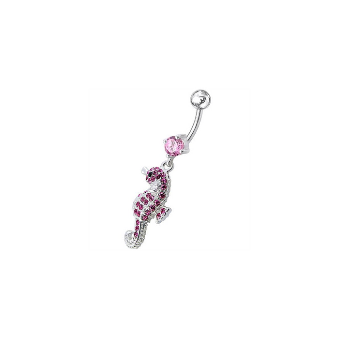 Jeweled Sea Horse Dangling Belly Ring