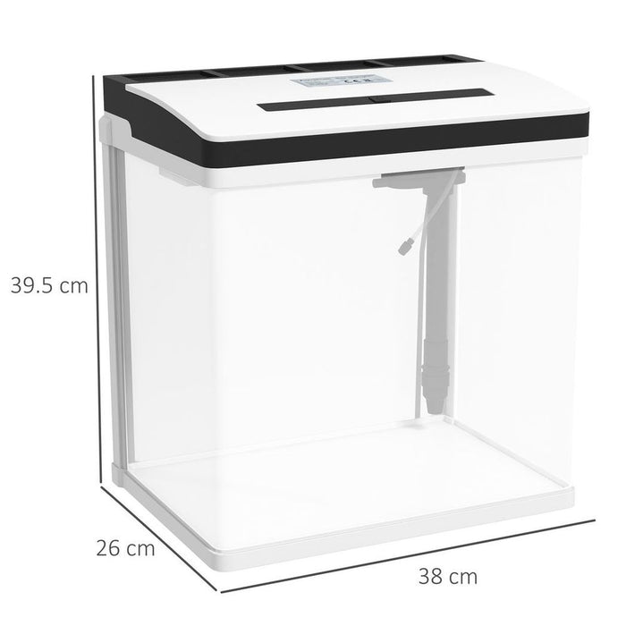 PawHut 28L Glass Fish Tank, Filter, LED Lighting