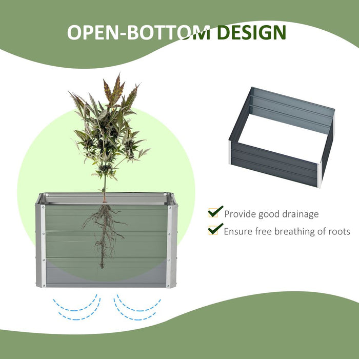 Raised Garden Bed & Planter Box Set, Gray - High Quality & Easy Assembly. Includes Gloves.