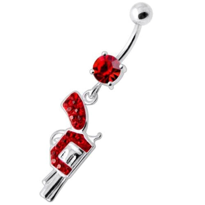 Multi Jeweled Dangling Gun Navel bar