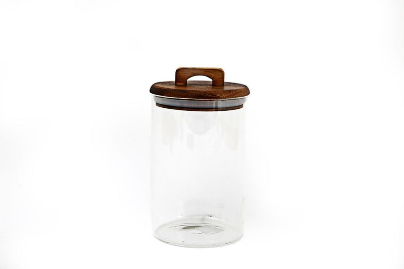 Premium Glass Storage Jar w/ Acacia Lid - 1.2L Capacity