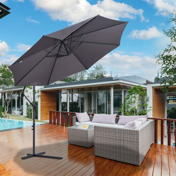 Outsunny 3m Cantilever Umbrella Sun Shade - UV Resistant, Sturdy Steel Frame