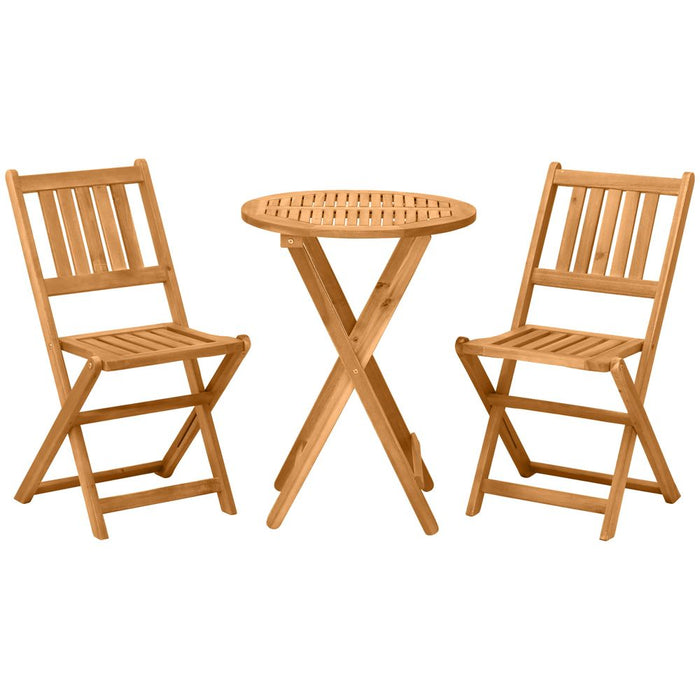 Premium Outsunny 3-Piece Patio Bistro Set: Folding Table & Chairs for Outdoor Dining