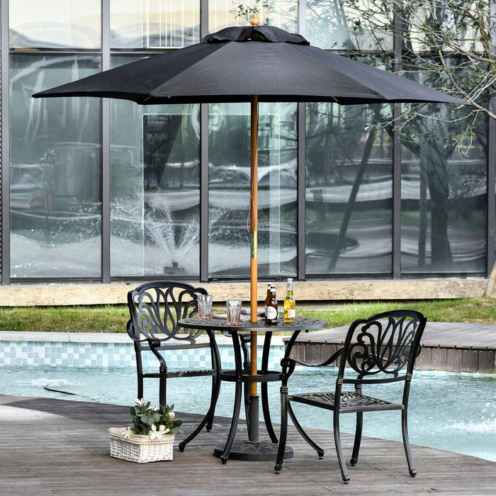 Outsunny 2.5m Wooden Garden Patio Parasol Umbrella - Superior Material & Excellent Workmanship