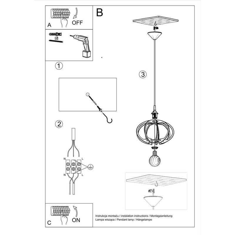 Scandinavian Design Wood Pendant Lamp - Mandelino E27