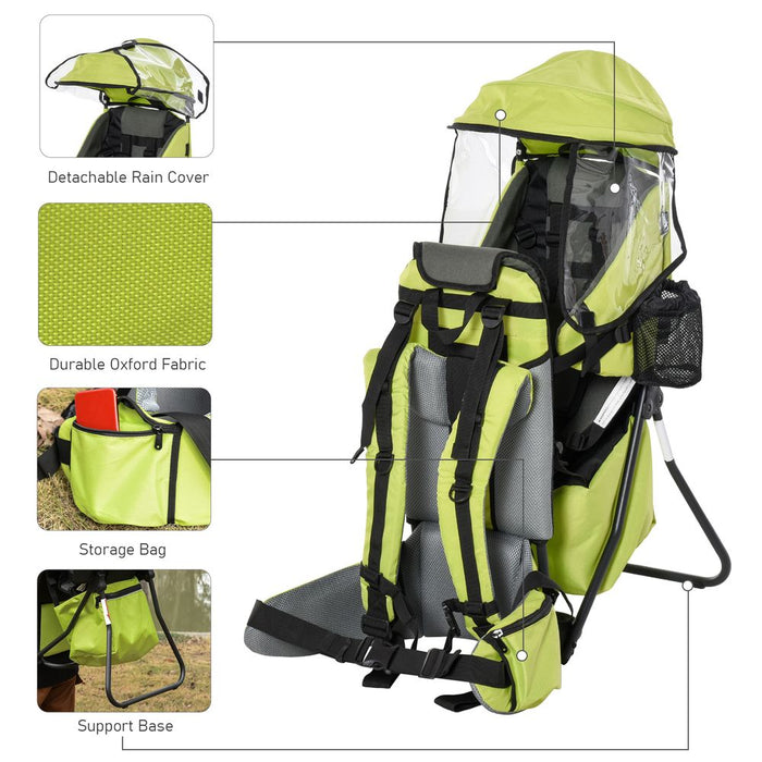 Baby Hiking Backpack Carrier Detachable Rain Cover for Toddlers HOMCOM