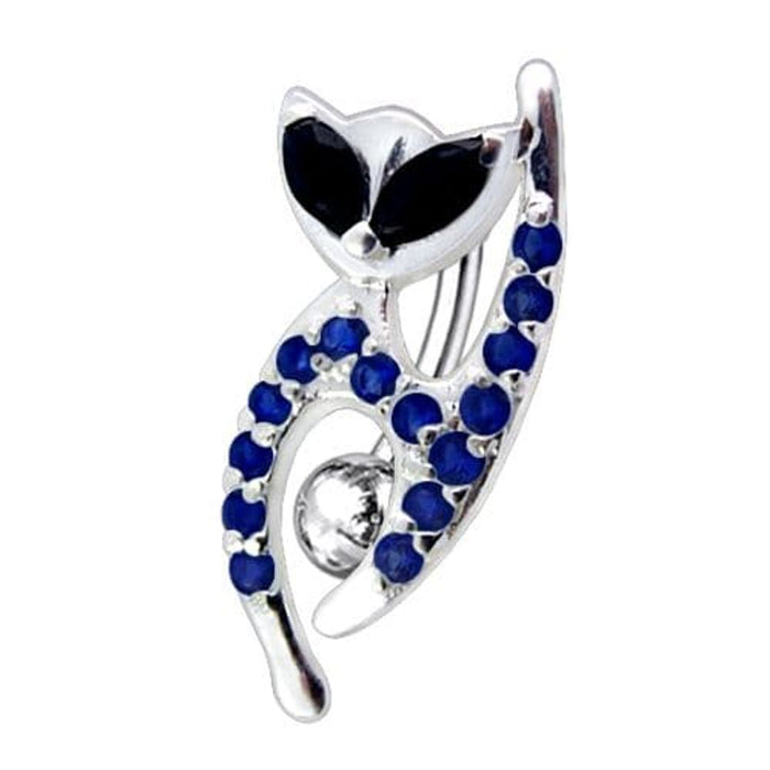 Fancy Jeweled Cat Dangling Reverse Belly Ring