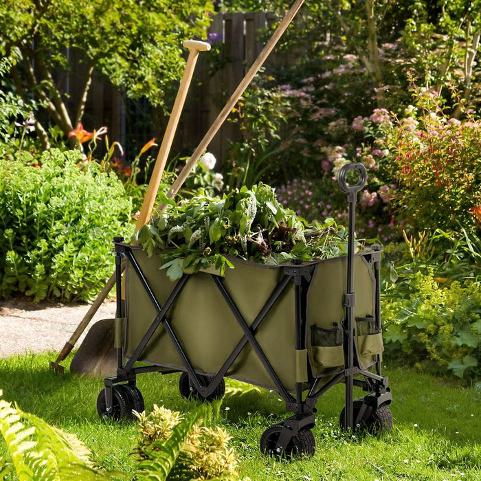 Folding Garden Trolley - Collapsible Camping Trolley - Steel Frame - Oxford Fabric