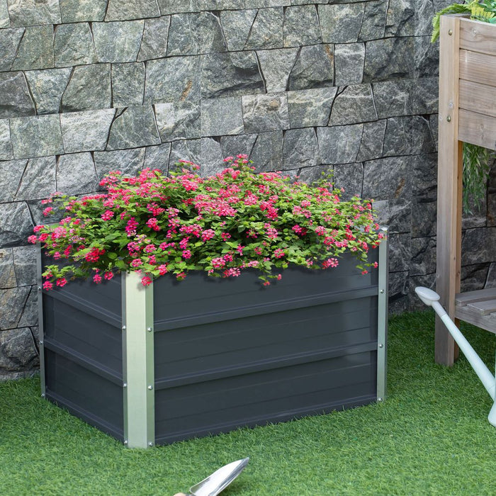 Raised Garden Bed & Planter Box Set, Gray - High Quality & Easy Assembly. Includes Gloves.