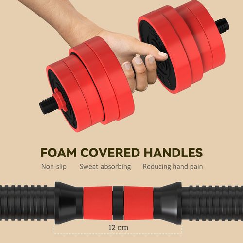 SPORTNOW Weight Dumbbells Set, Barbell, Kettlebell, Push Up Stand, 30kg