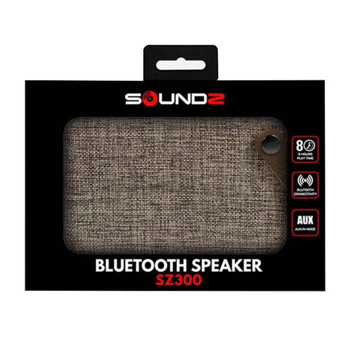 Soundz Fabric Bluetooth V4.1 Speaker - Portable, 2x3W, Hands-Free, FM Radio - Brown