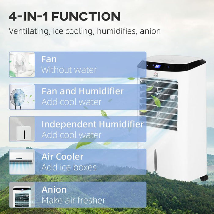 Ultimate Cooling Experience: HOMCOM Portable Air Cooler with Evaporative Anion Ice Cooling Fan Humidifier Unit - High Quality