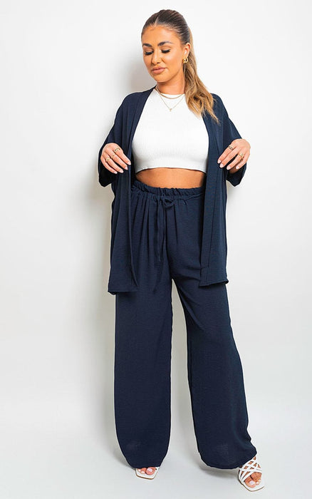 Effortlessly Chic Drawstring Waist Wide Leg Trouser