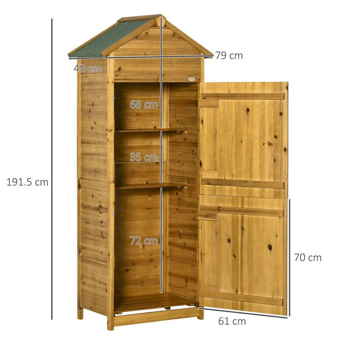 Premium Wooden Garden Storage Shed Tool Cabinet - Lockable Doors, Weather-Resistant, High-Quality - 191.5x79x49cm