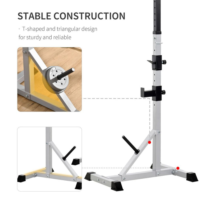 Premium Heavy-Duty Adjustable Barbell Squat Rack - 200kg Capacity - HOMCOM