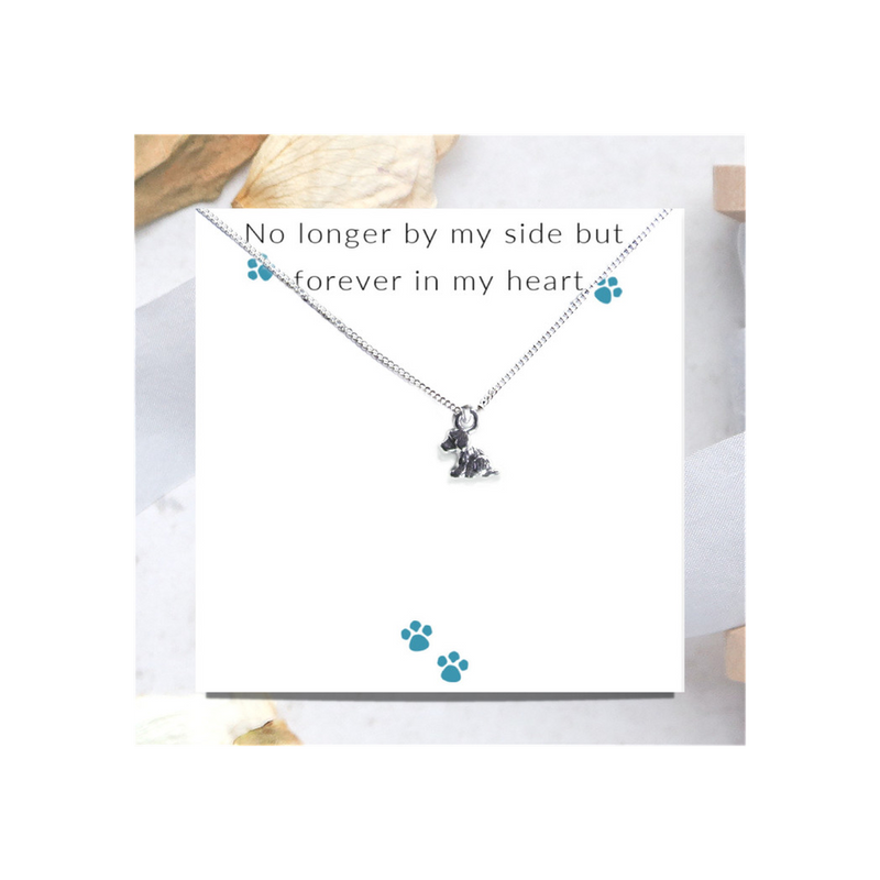No Longer By My Side - Dog Necklace on Message Card