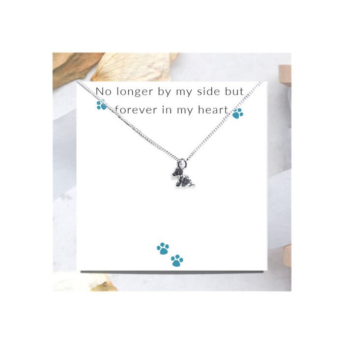 No Longer By My Side - Dog Necklace on Message Card